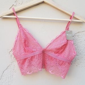 NWT - Pink Madewell Lace Longline Bralette